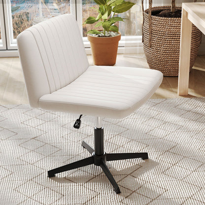 Criss Cross-Legged Swivel Desk Chair No Wheels