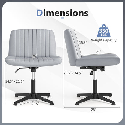 Criss Cross-Legged Swivel Desk Chair No Wheels