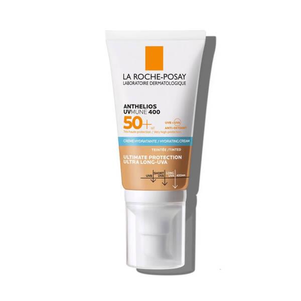 La Roche-Posay Anthelios UVmune 400 tinted sunscreen SPF 50+ tube with white/orange packaging on Tampa Home & Garden Store