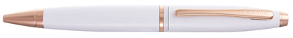Calais™ Pearlescent White Lacquer Ballpoint Pen by Cross with rose-gold clip and band on Tampa Home & Garden Store