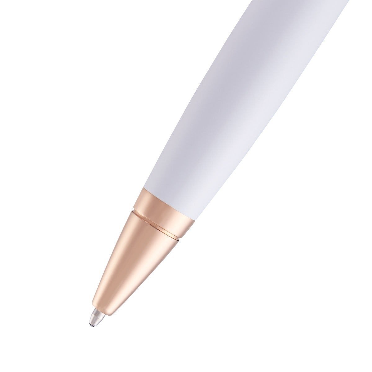 Calais pearlescent white lacquer ballpoint pen by A.T. Cross with rose-gold grip on Tampa Home & Garden Store