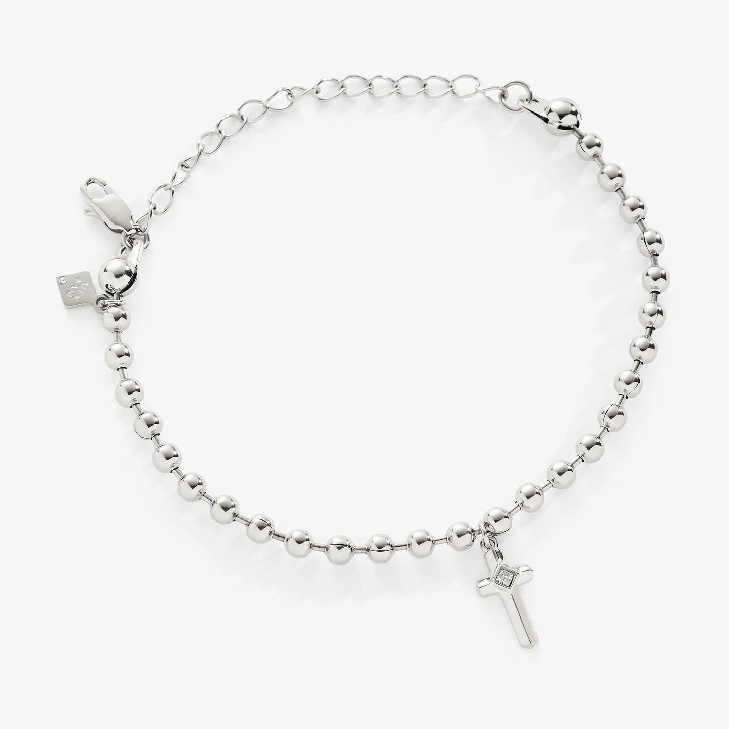 Cross Ball Chain Bracelet, silver-tone ball chain with crystal cross pendant by Alex and Ani on Tampa Home & Garden Store