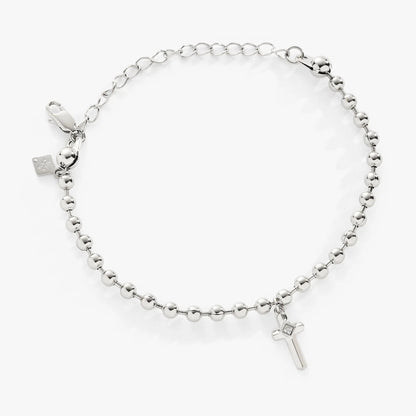 Cross Ball Chain Bracelet, silver-tone ball chain with crystal cross pendant by Alex and Ani on Tampa Home & Garden Store