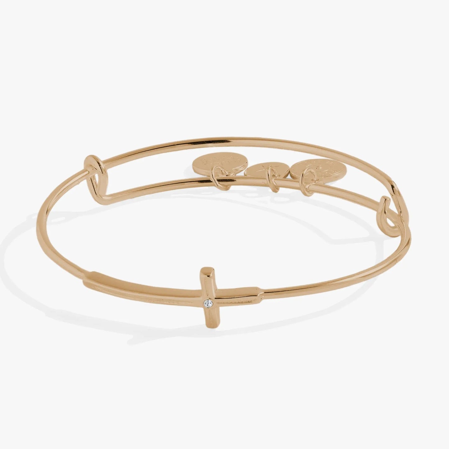 Cross Inline Bangle With Crystal Accent Sparkle