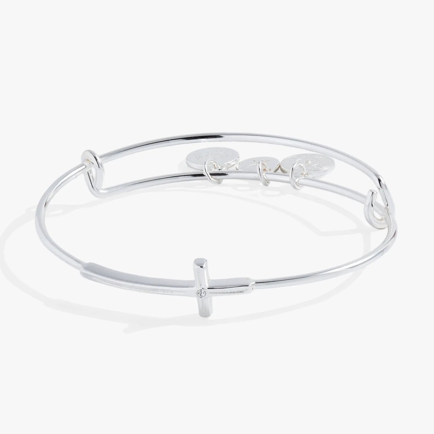 Cross Inline Bangle With Crystal Accent Sparkle