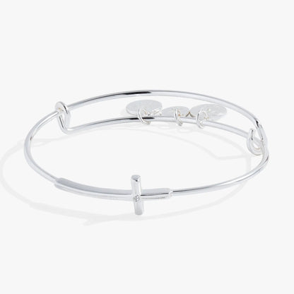 Cross Inline Bangle With Crystal Accent Sparkle