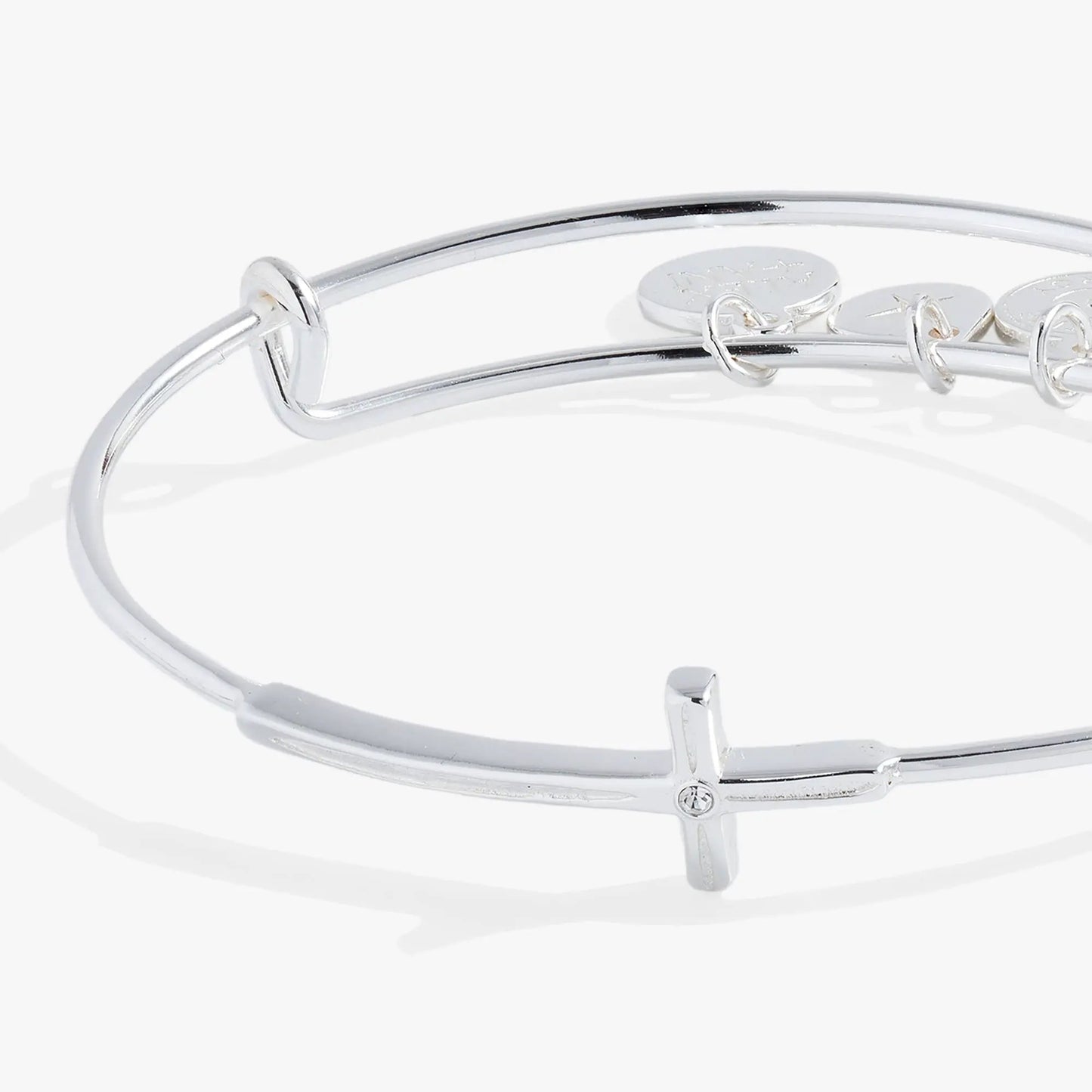 Cross Inline Bangle With Crystal Accent Sparkle
