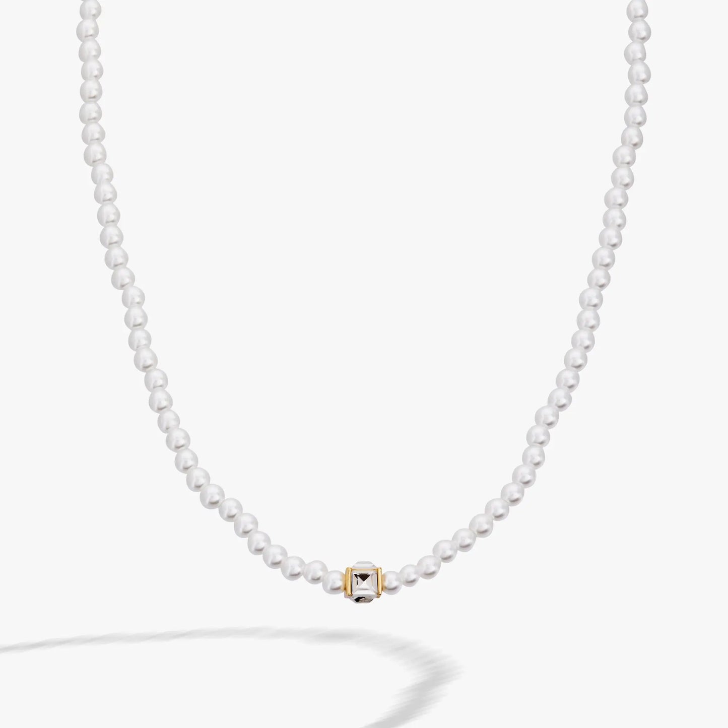Crystal and Pearl Beaded Necklace by ALEX AND ANI with white pearls and gold-tone centerpiece on Tampa Home & Garden Store