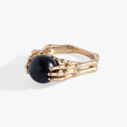 Crystal Ball Ring with rose-gold band and dark blue stone by ALEX AND ANI on Tampa Home & Garden Store