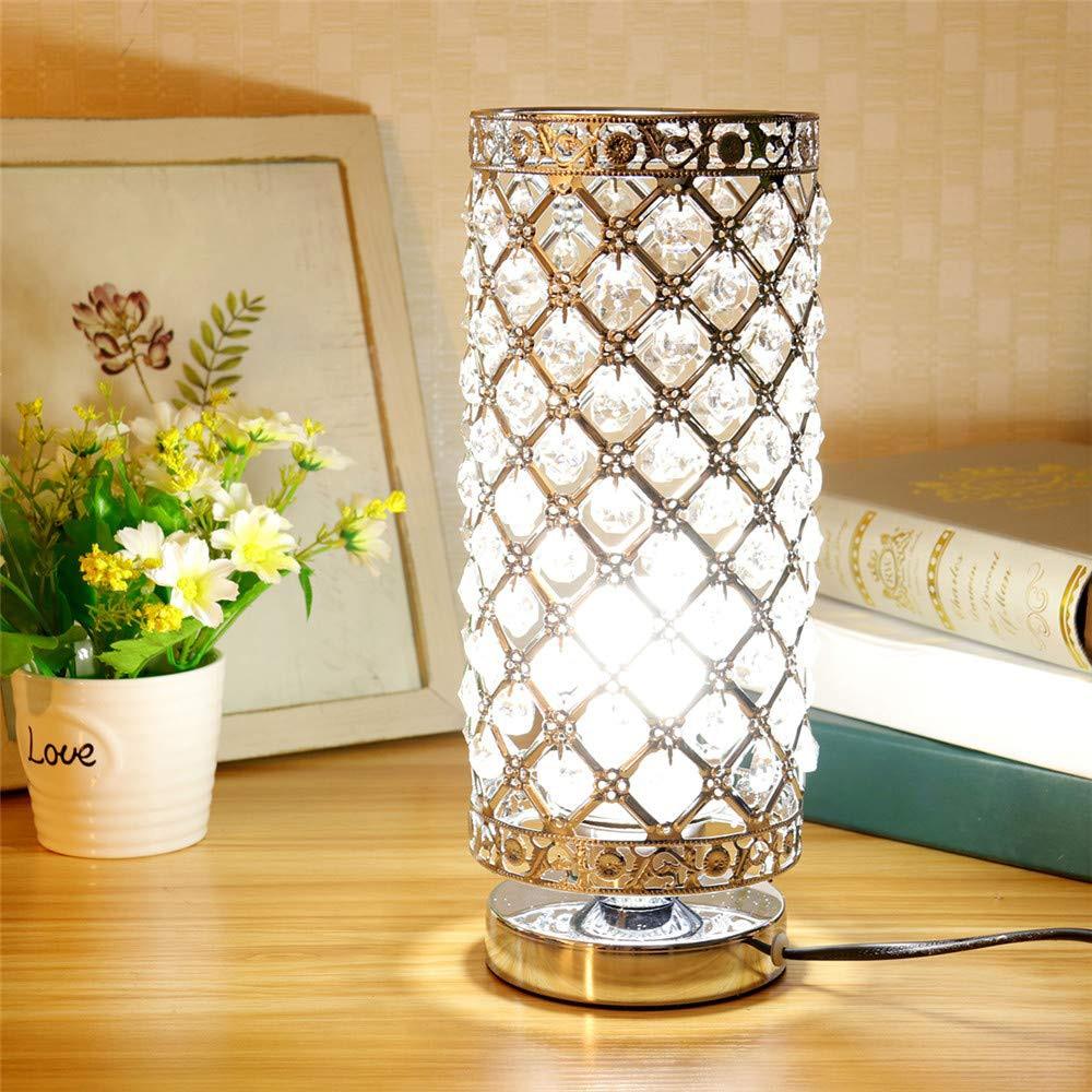 Crystal lattice table lamp in silver with crystal beads, Stevvex 220V E27 on Tampa Home & Garden Store