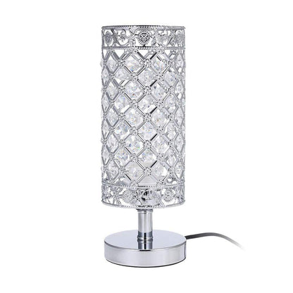 Crystal bedside lamp, silver chrome base with crystal shade on Tampa Home & Garden Store