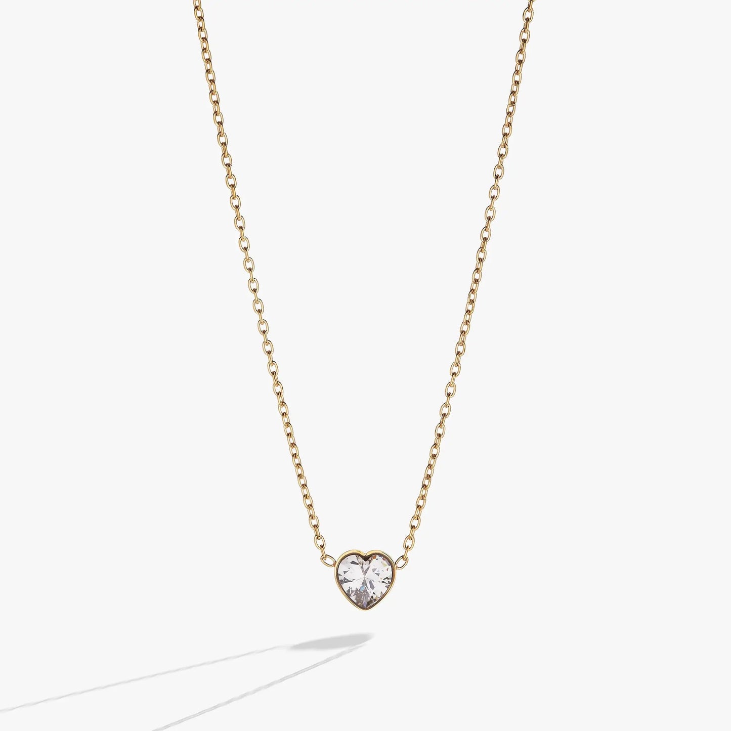 Crystal Heart Pendant Necklace by ALEX AND ANI, gold-tone chain with heart crystal pendant on Tampa Home & Garden Store