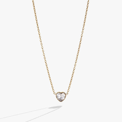 Crystal Heart Pendant Necklace by ALEX AND ANI, gold-tone chain with heart crystal pendant on Tampa Home & Garden Store
