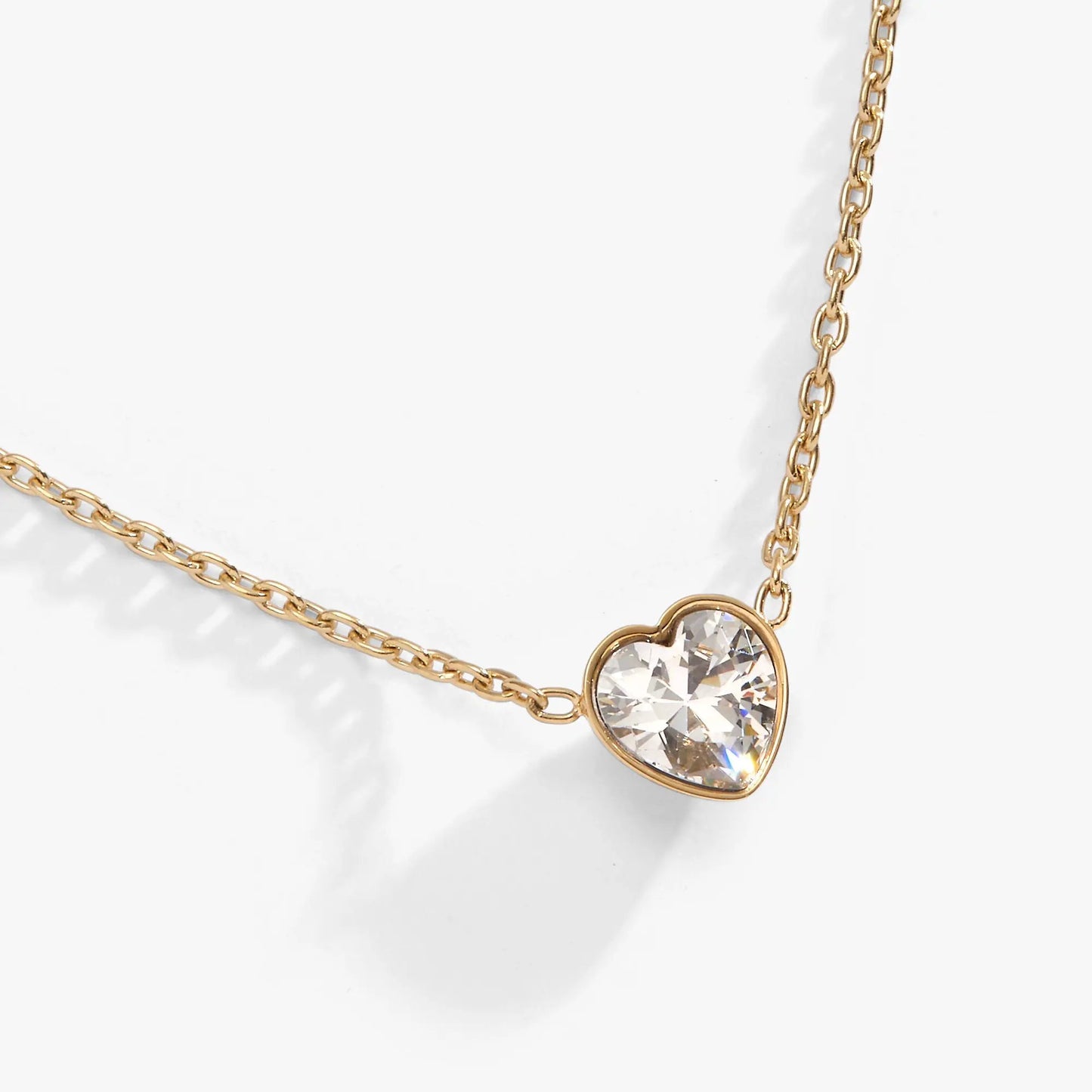 Crystal Heart Pendant Necklace with gold-tone chain and clear crystal heart pendant ALEX AND ANI on Tampa Home & Garden Store