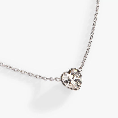 Crystal heart pendant necklace by ALEX AND ANI with a faceted crystal heart on a silver chain on Tampa Home & Garden Store