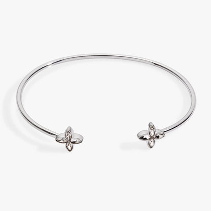 Bracelet Alex and Ani Crystal Logo Star Flex Cuff with crystal flower ends on Tampa Home & Garden Store