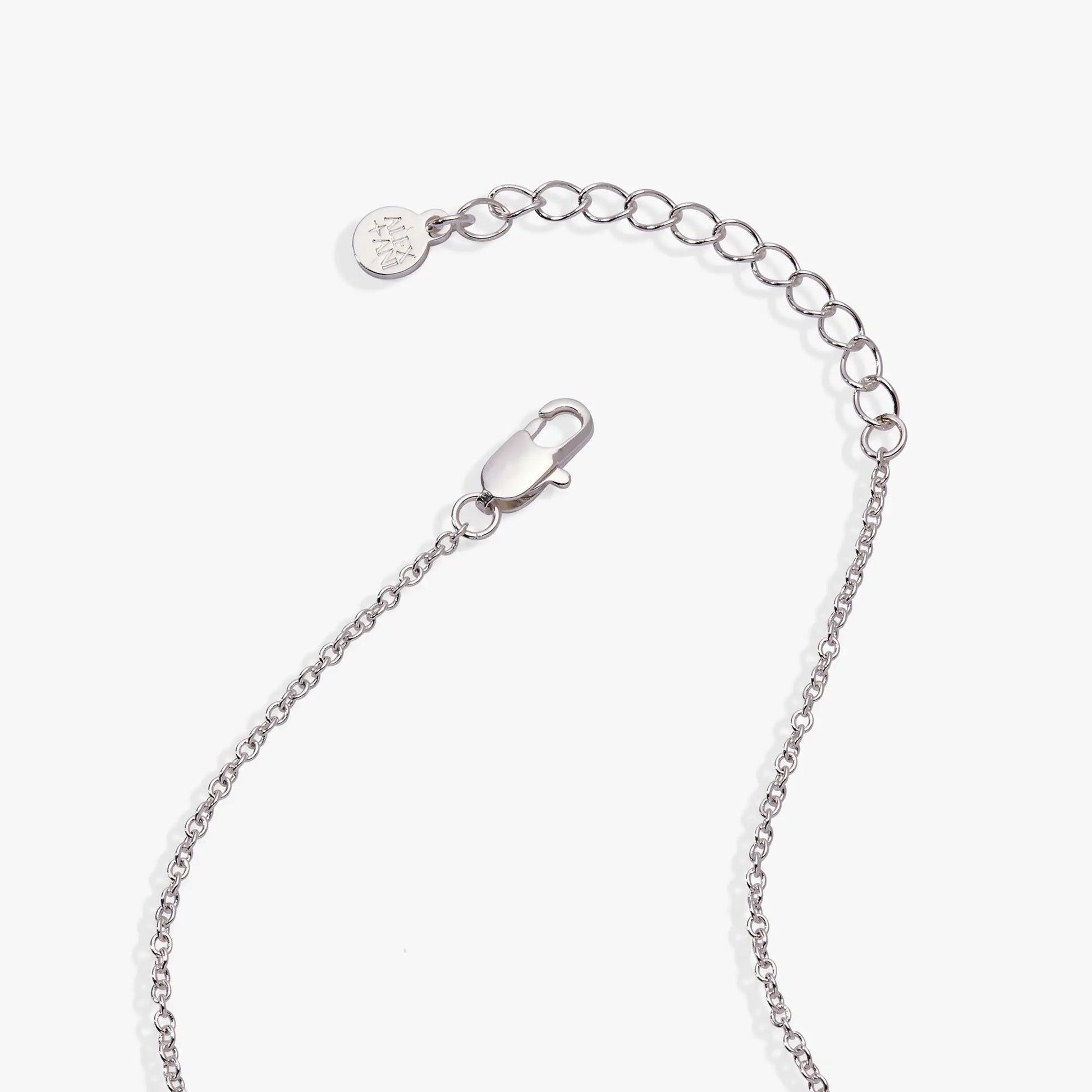 Crystal Logo Star Necklace by ALEX AND ANI with silver chain and round logo tag on Tampa Home & Garden Store