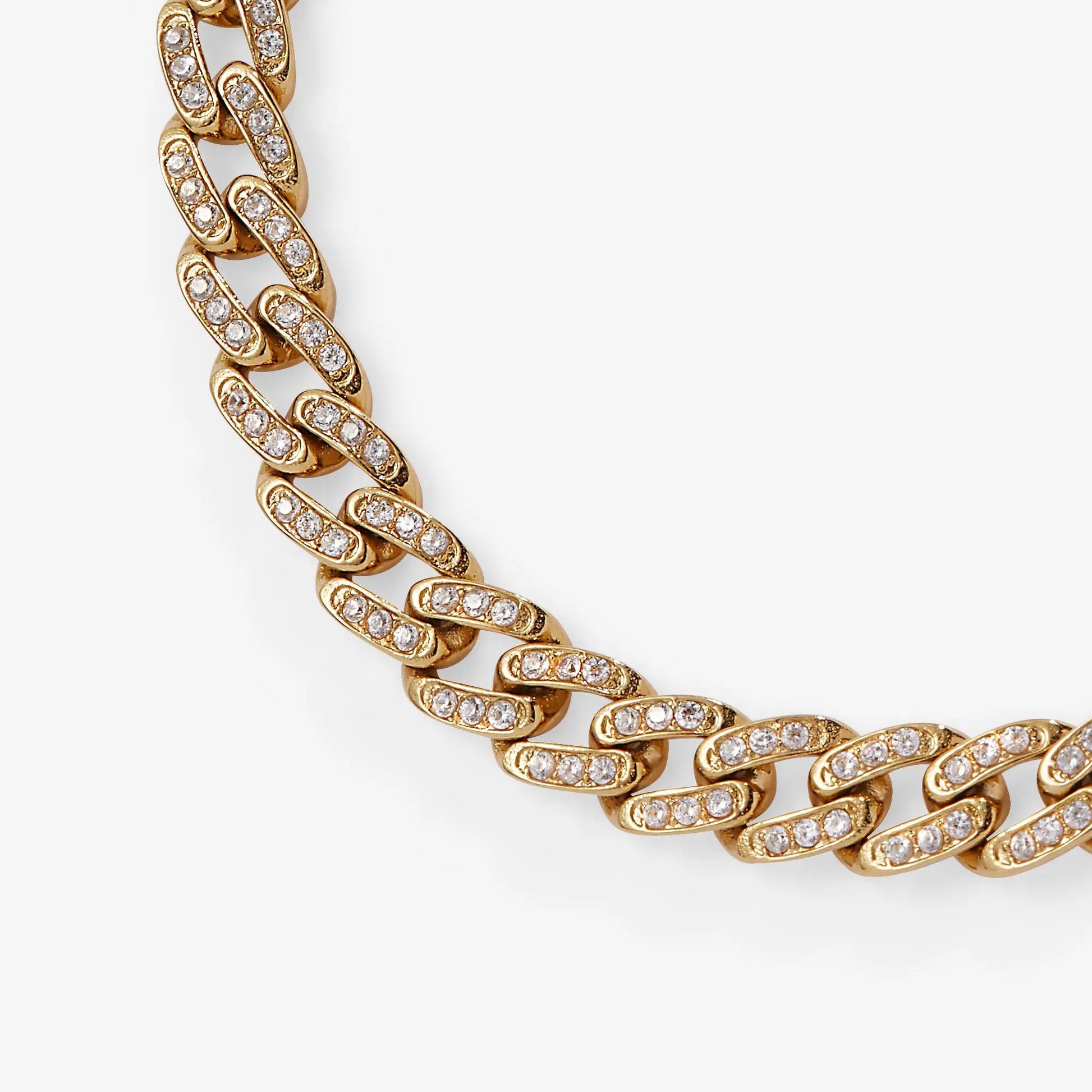 Crystal pave curb chain bracelet gold-tone with pavé crystals on Tampa Home & Garden Store