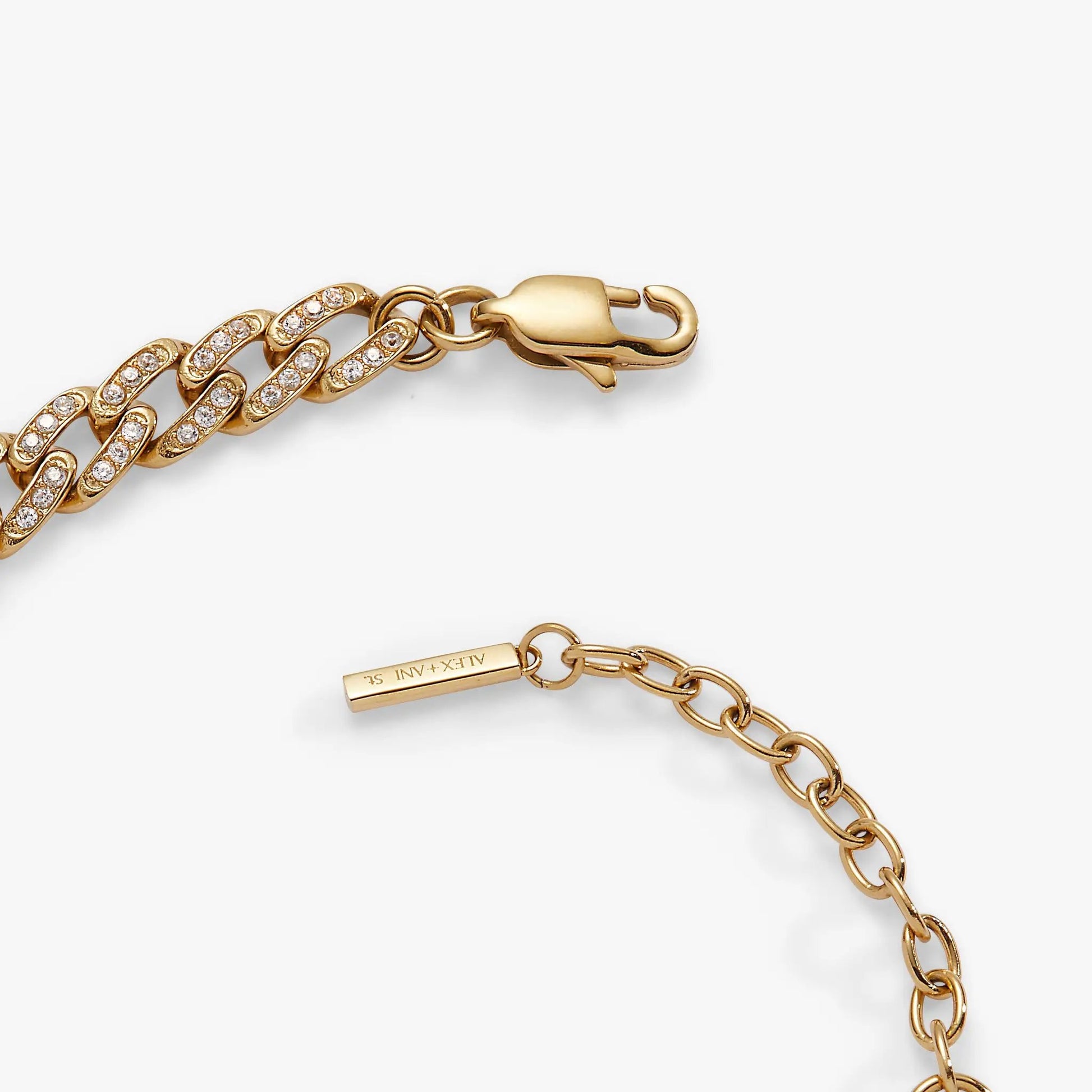 Crystal pave curb chain bracelet by ALEX AND ANI, gold-tone with pavé crystals on Tampa Home & Garden Store