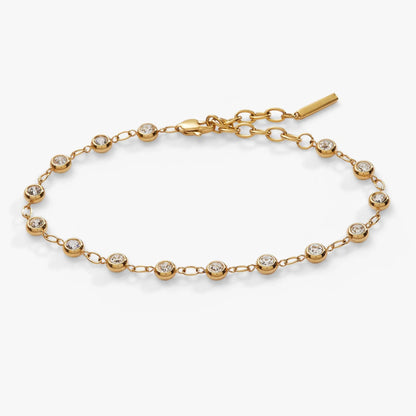 Crystal Pebble Bracelet with Adjustable Length