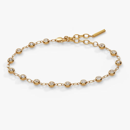 Crystal Pebble Chain Bracelet gold-tone bezel-set crystals by ALEX AND ANI with extender chain on Tampa Home & Garden Store