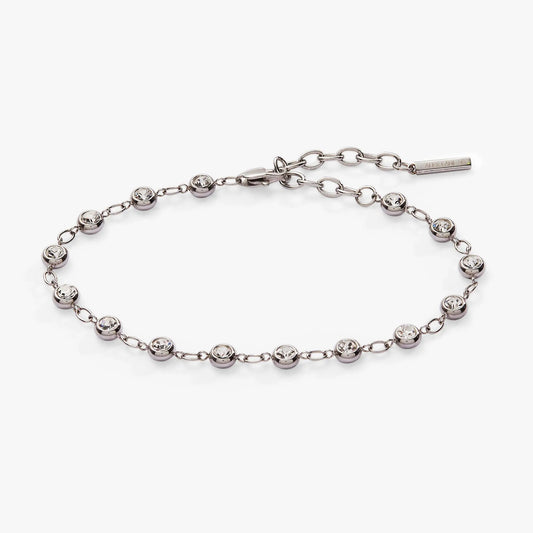 Crystal Pebble Chain Bracelet by ALEX AND ANI with silver-tone chain and clear crystals on Tampa Home & Garden Store
