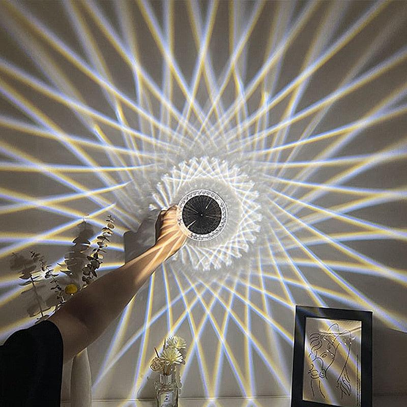Stevvex crystal table lamp LED diamond touch bedside light projecting a starburst pattern on Tampa Home & Garden Store
