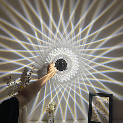 Stevvex crystal table lamp LED diamond touch bedside light projecting a starburst pattern on Tampa Home & Garden Store