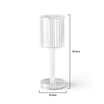 Crystal table lamp Stevvex with clear crystal body, LED RGB remote, 24.5 cm tall bedside lamp on Tampa Home & Garden Store