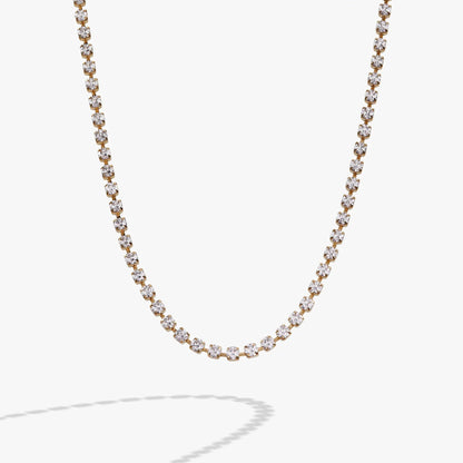 Crystal Tennis Chain Necklace With Clear Crystals