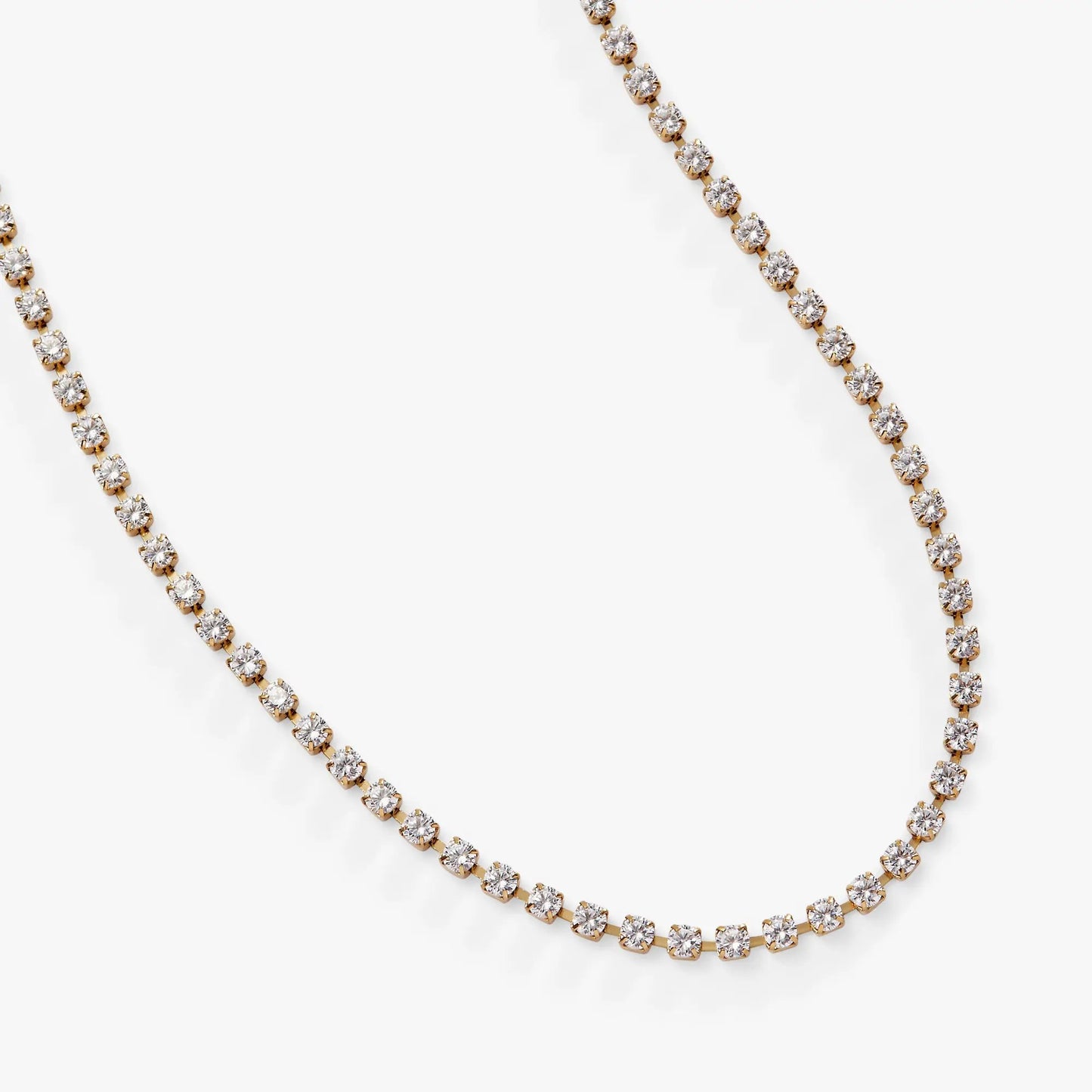 Crystal Tennis Chain Necklace With Clear Crystals