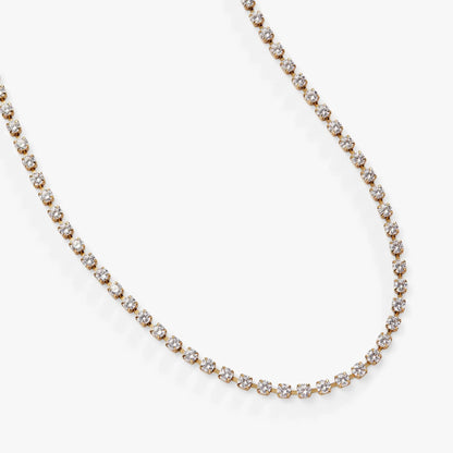 Crystal Tennis Chain Necklace With Clear Crystals
