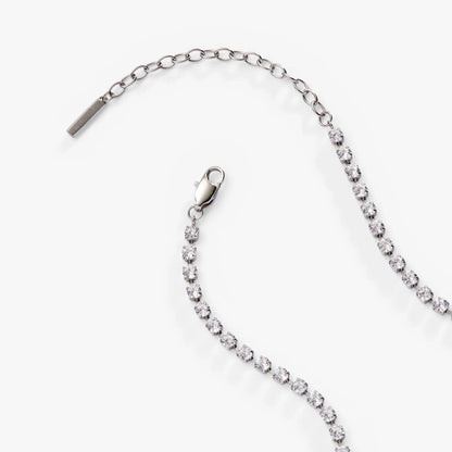 Crystal Tennis Chain Necklace With Clear Crystals