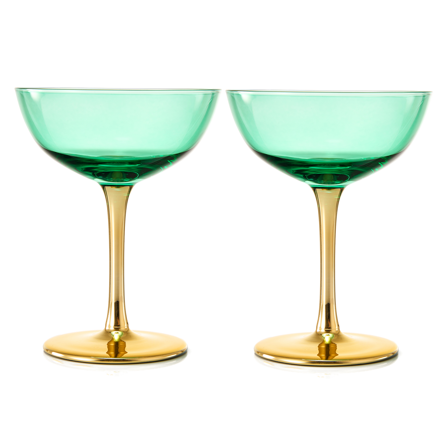 Deco and Pink Champagne Coupe Glassware Set