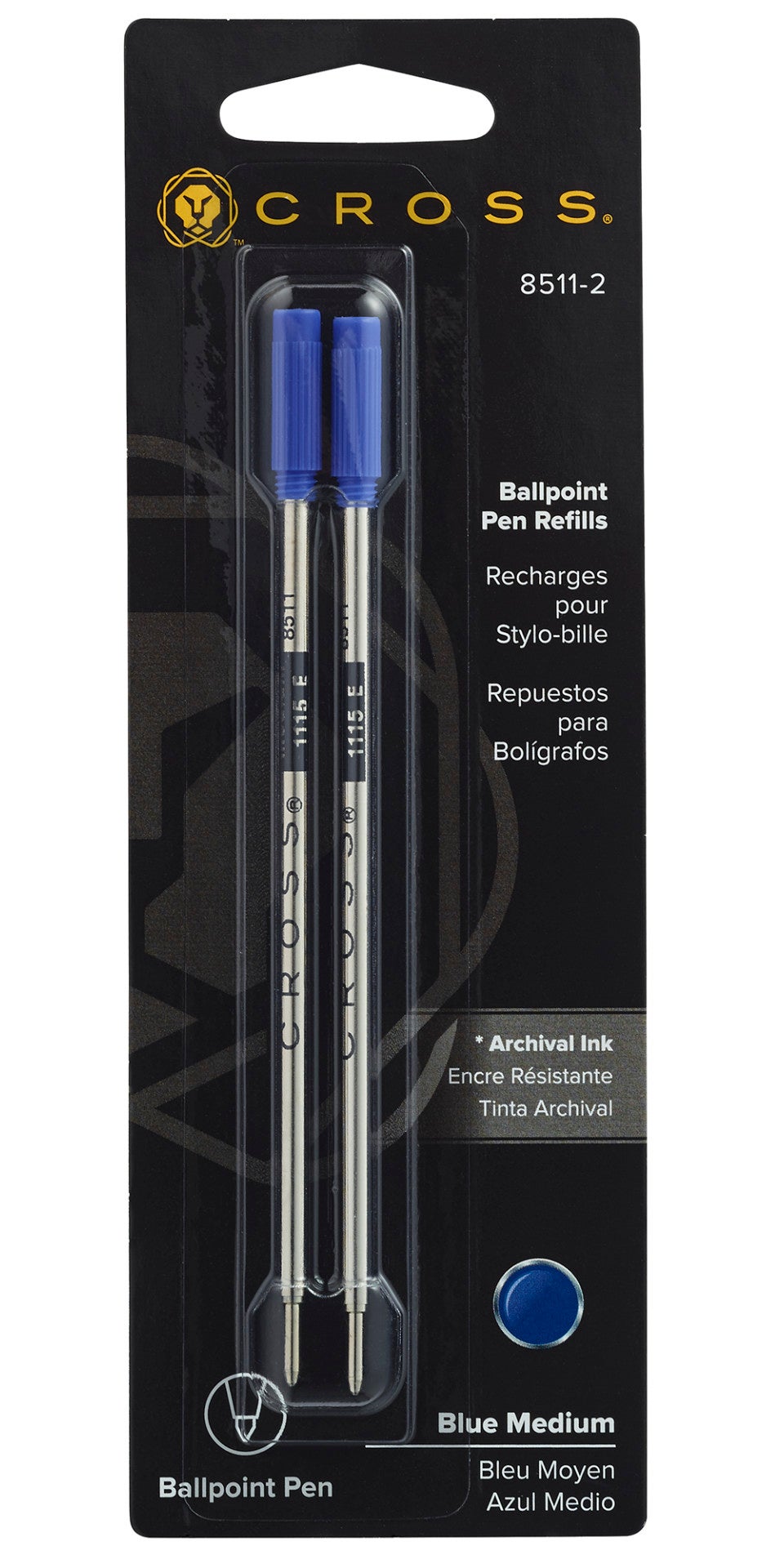 A.T. Cross blue medium ballpoint pen refills, dual pack on Tampa Home & Garden Store