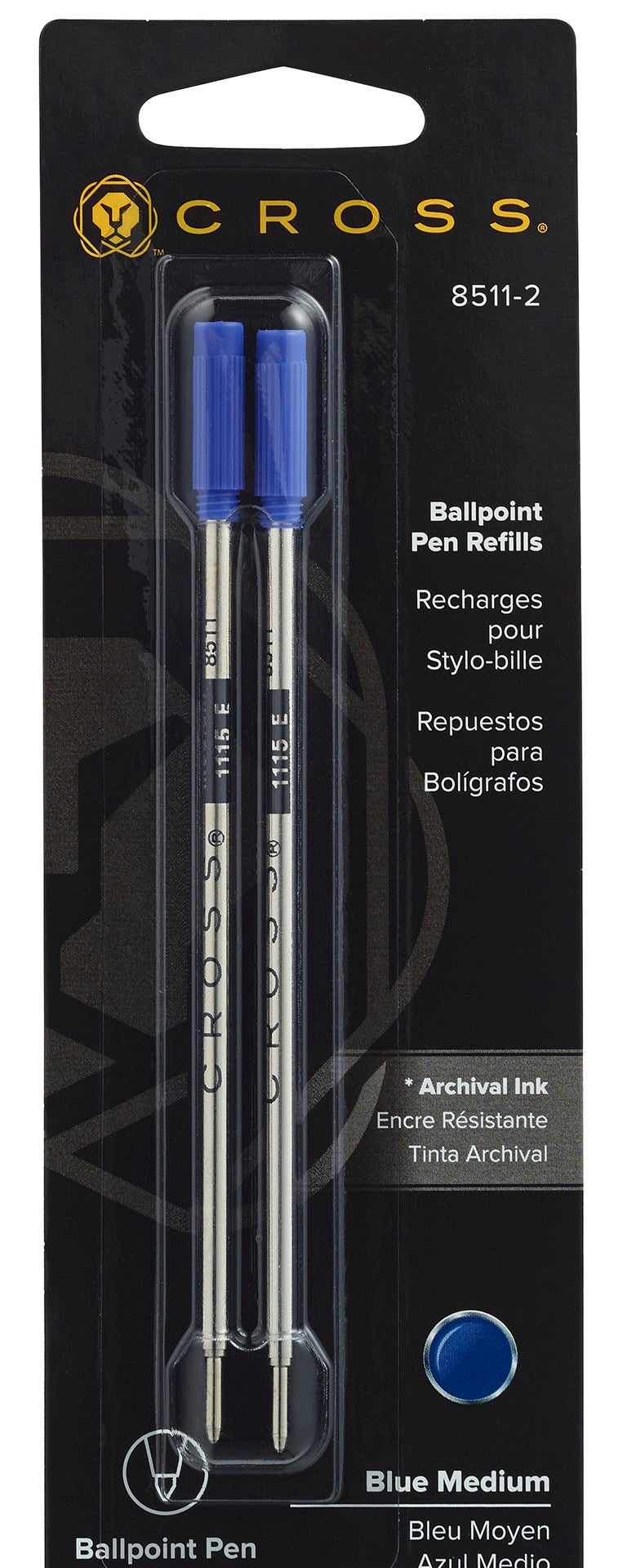 A.T. Cross Ballpoint Pen Refills blue medium dual pack with two refills on Tampa Home & Garden Store