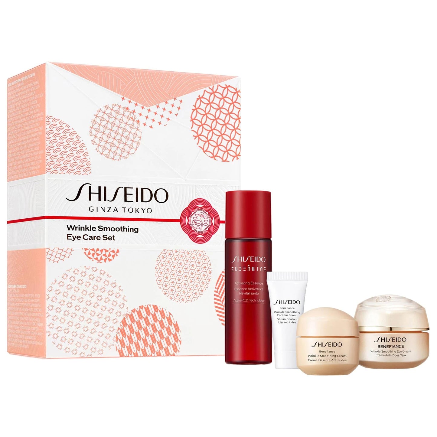 Shiseido Benefiance Wrinkle Smoothing Eye Care Set red Activating Essence bottle on Tampa Store on Tampa Home & Garden Store