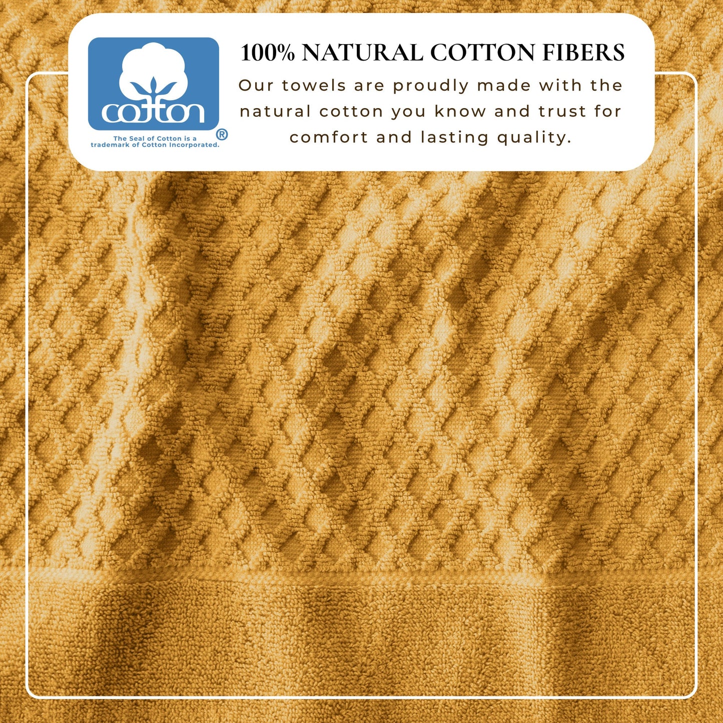 Cotton Diamond Waffle Weave Bath Towel Set