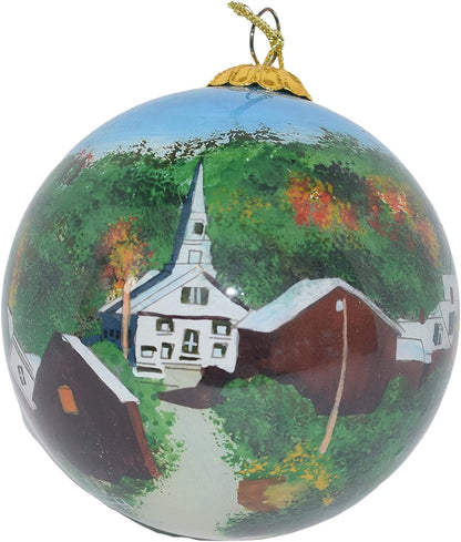 Boule à facettes en verre peinte à la main - Village du Vermont