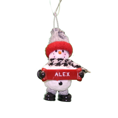 Adorno de muñeco de nieve acogedor (letras A - F) -