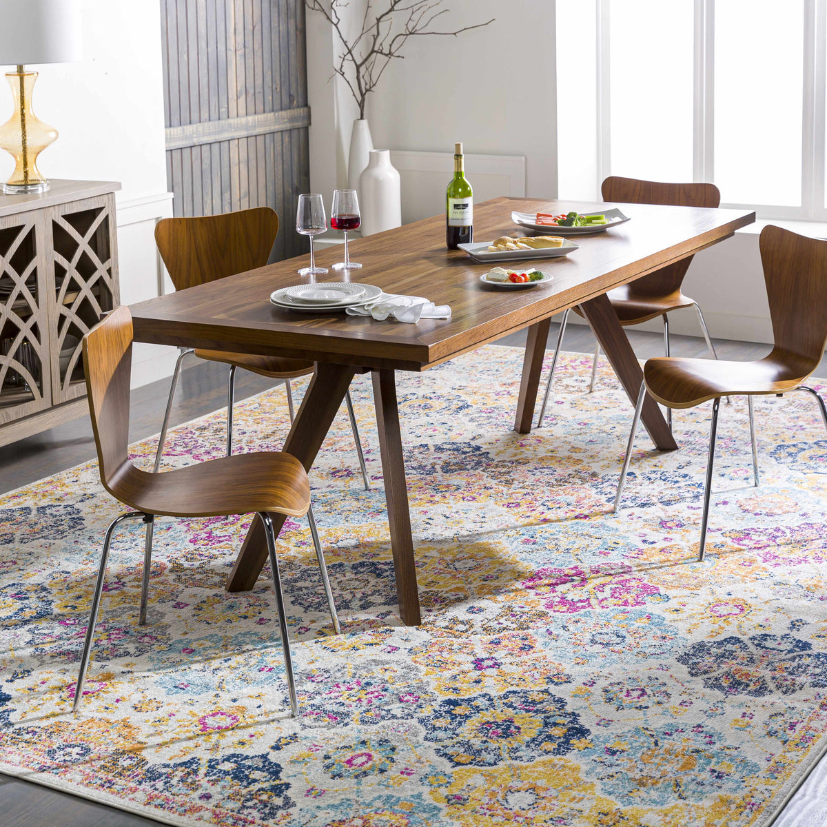 Custar Colorful Area Rug multicolor abstract pattern by Boutique Rugs on Tampa Home & Garden Store