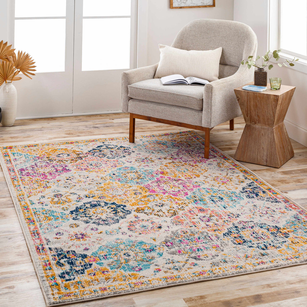 Custar Colorful Area Rug, multicolor abstract design, Boutique Rugs on Tampa Home & Garden Store