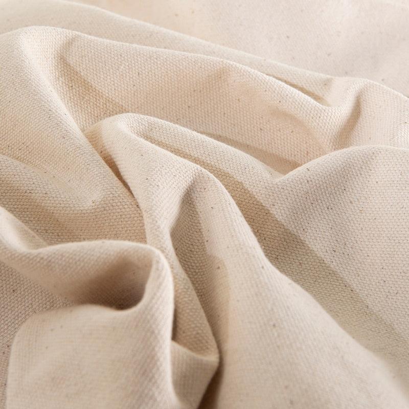 Beige cushion cover cotton-linen tufted decorative pillowcase hand-woven bed decor on Tampa Home & Garden Store
