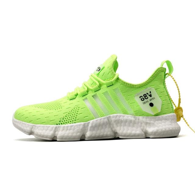 Stevvex ST85SH1044NBD men's running shoes neon green upper white sole non-slip lightweight on Tampa Home & Garden Store