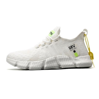 Stevvex running sneakers white breathable mesh cushioning, non-slip outsole on Tampa Home & Garden Store