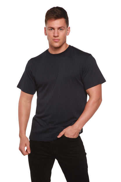 Men's black short sleeve T-shirt by Spun Bamboo, bamboo viscose/organic cotton blend on Tampa Home & Garden Store
