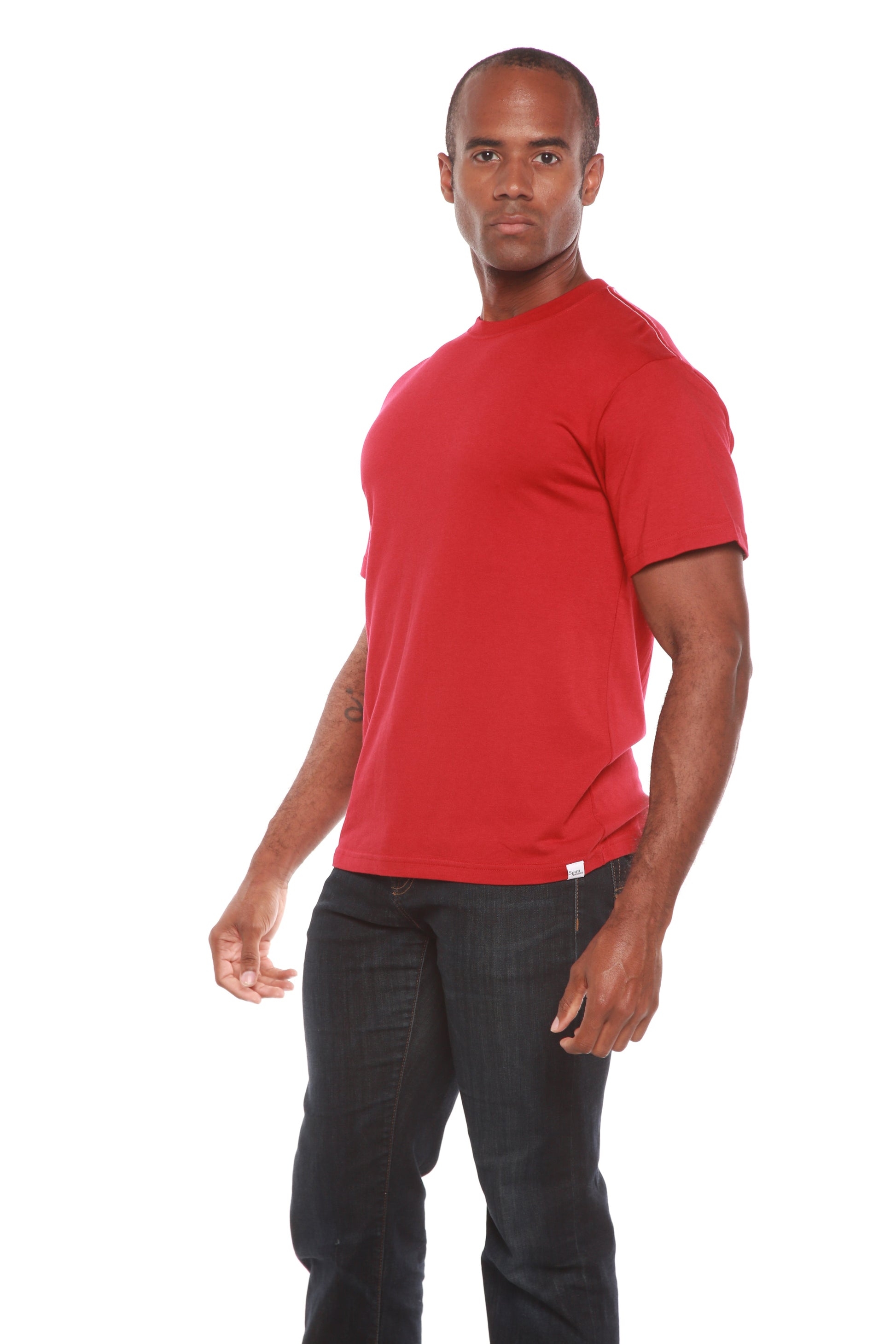 Custom Printed Men's Bamboo Viscose/Organic Cotton Short Sleeve T-Shirt red by Spun Bamboo on Tampa Home & Garden Store