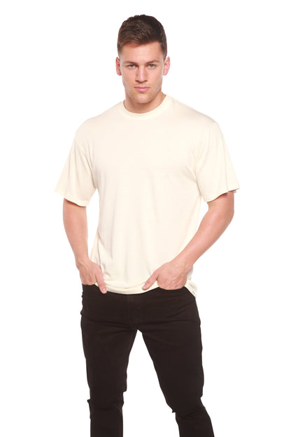 Custom Printed Men's Bamboo Viscose/Organic Cotton Short Sleeve T-Shirt cream color Spun Bamboo on Tampa Home & Garden Store