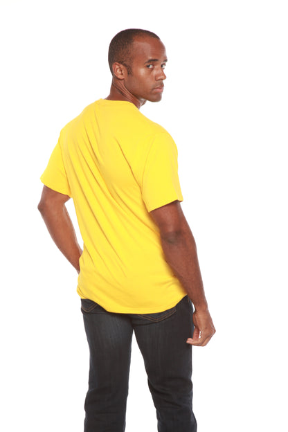 Custom Printed Men's Bamboo Viscose/Organic Cotton Short Sleeve T‑Shirt, yellow, Spun Bamboo on Tampa Home & Garden Store