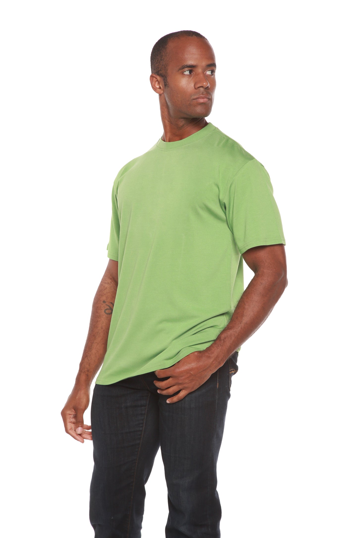 Custom Printed Men's Bamboo T-Shirt, short sleeve in lime green by Spun Bamboo on Tampa Home & Garden Store